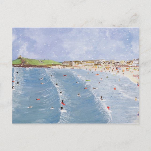 Carte Postale Surf à Porthmeor (Devant)