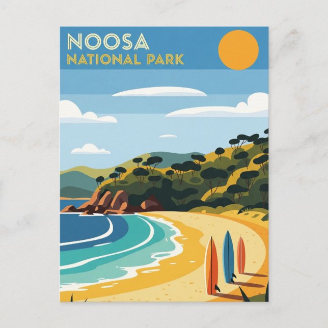 Carte Postale Surf en Noosa National Park Australie Travel (Devant)