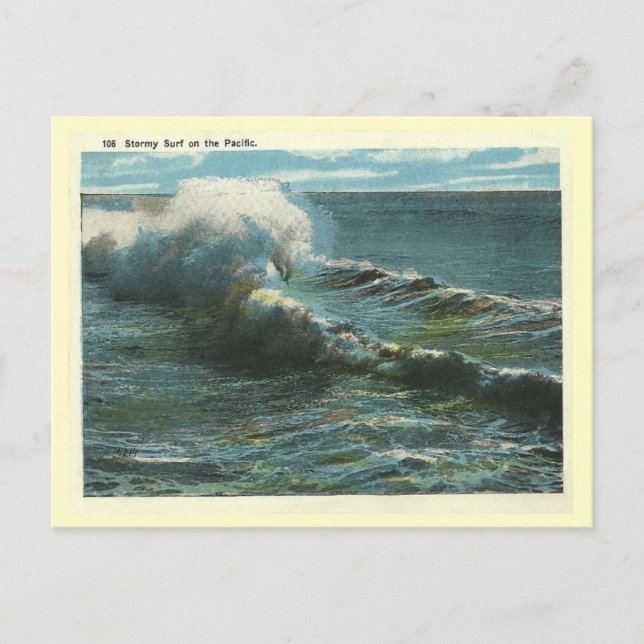 Carte Postale Surf Pacifique vintage (Devant)