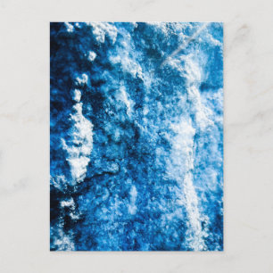 Carte Postale Surface Texturée Bleue Glacée en Gros Plan