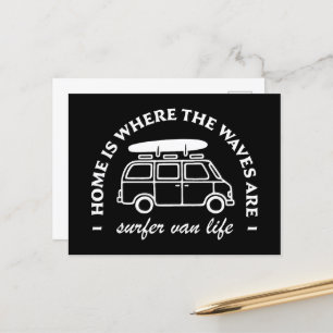 Carte Postale Surfer camper van life citations amusantes