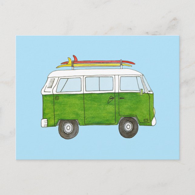 Carte Postale Surfer Campervan (Devant)
