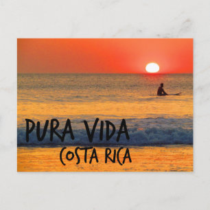 Carte Postale Surfer Costa Rica Pura Vida Sunset