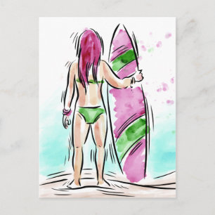 Carte postale Surfer Girl