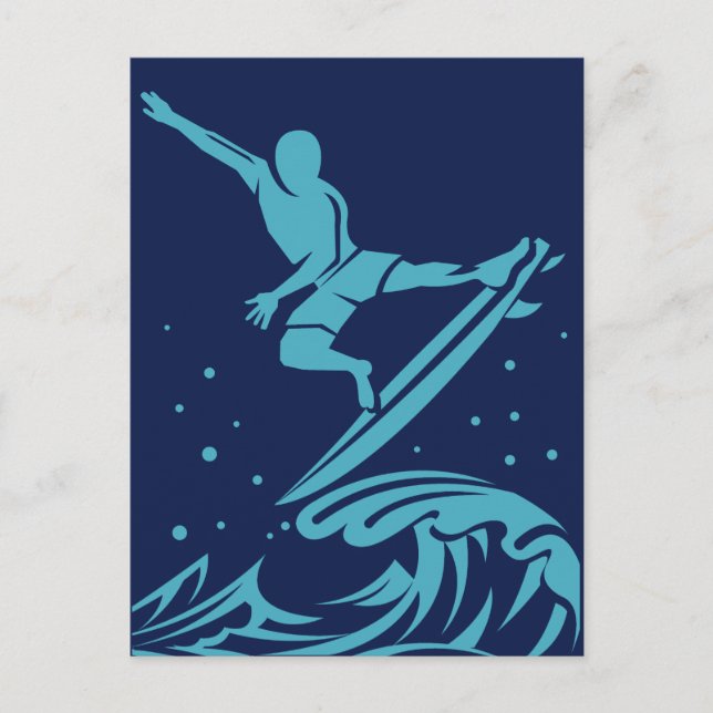 Carte postale Surfer Silhouette (Devant)
