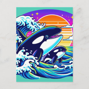 Carte Postale Surfer sur les vagues