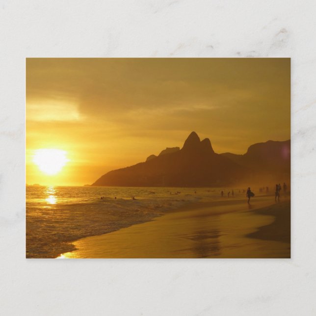 Carte Postale Surfers au coucher du soleil (Devant)