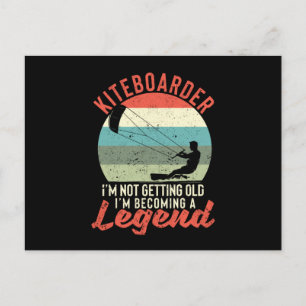 Carte Postale Surfeur Kitesurfeur Je ne vieillit pas, je m'améli