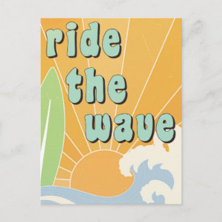 Carte Postale Surfez sur la vague Thème de surf inspirant Positi