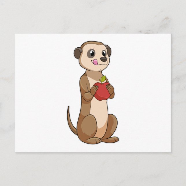 Carte Postale Suricate avec Apple (Devant)