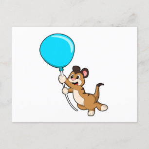 Carte Postale Suricate avec Ballon