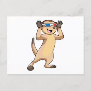 Carte Postale Suricate avec des lunettes
