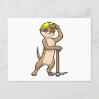 Suricate en mineur avec pioche