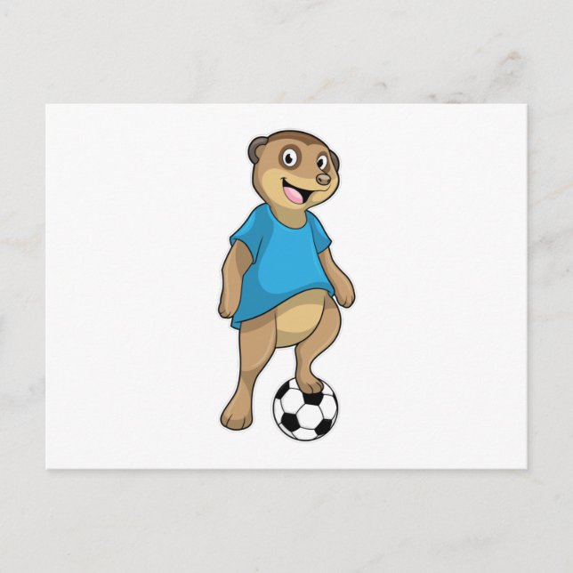Carte Postale Suricate en tant que joueur de football avec ballo (Devant)