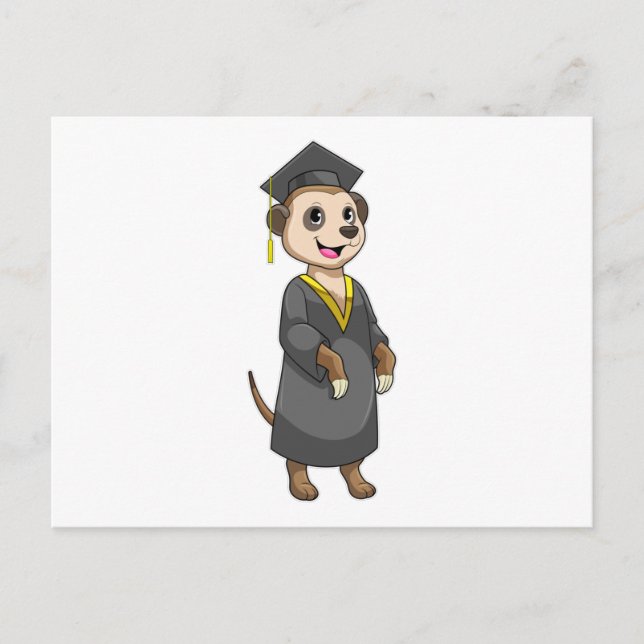Carte Postale Suricate étudiant avec diplôme (Devant)