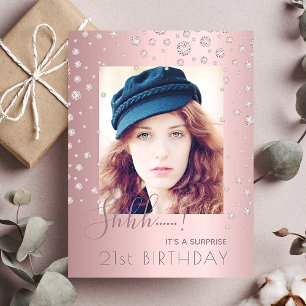Carte Postale Surprise Anniversaire poussiéreux rose rose invita