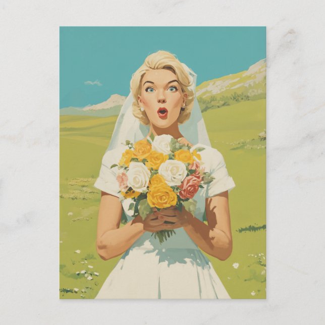 Carte Postale Surprised Bride in Spring Meadow (Devant)