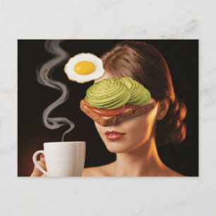Carte Postale Surreal Avocado Tomato Toast Breakfast