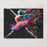 Surreal Color Splash Dancing Ballerina