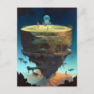 Carte Postale Surreal Floating Island Paysage Imaginaire Art