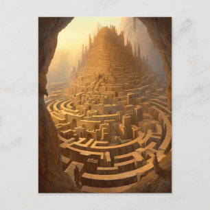 Carte Postale Surreal Maze Château Paysage Imaginaire Art