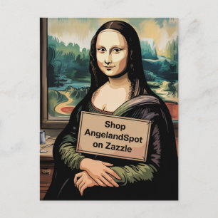Carte Postale Surreal Mona Liza Dit Shop Angelandspot