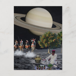Carte Postale Surreal Moroccan Fantasia Saturn Space Collage
