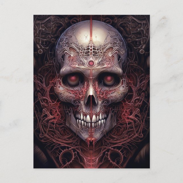 Carte Postale Surreal Skull Gothique Horror Art (Devant)