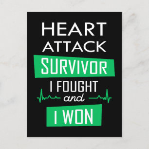 Carte Postale Survivant de l'attaque cardiaque, je me suis battu