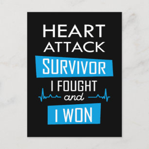 Carte Postale Survivant de l'attaque cardiaque, je me suis battu
