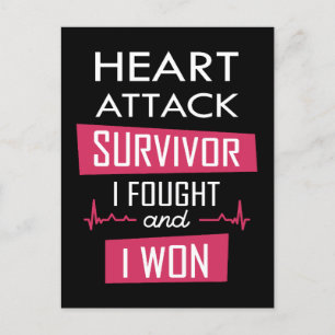 Carte Postale Survivant de l'attaque cardiaque, je me suis battu