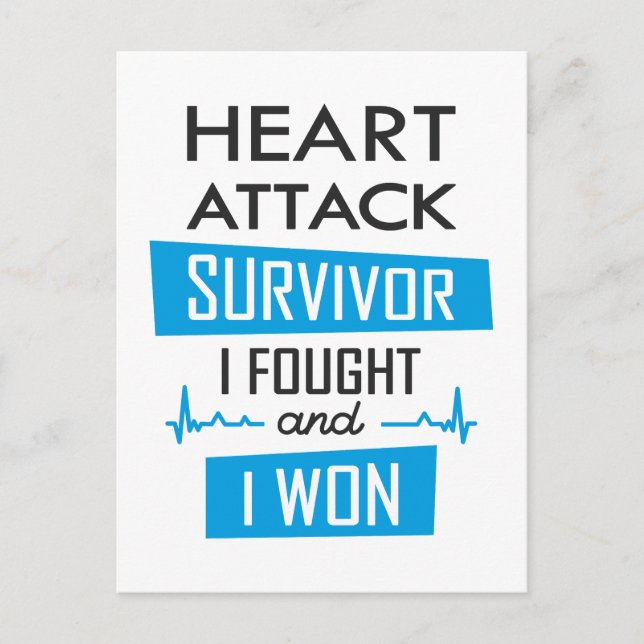 Carte Postale Survivant de l'attaque cardiaque, je me suis battu (Devant)