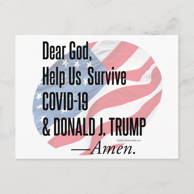 Carte Postale Surviving Covid-19 & Donald Trump. (Devant)