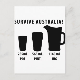 Carte Postale survivre australie - bière