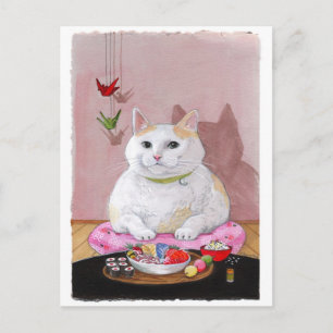 Carte Postale Sushi Cat Sashimi Sweetie