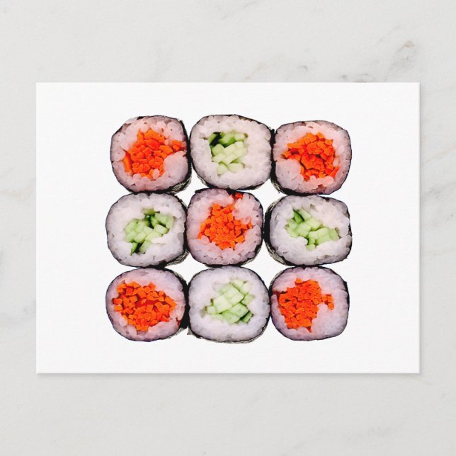 Carte Postale Sushi Rolls Modèle alimentaire japonais (Devant)