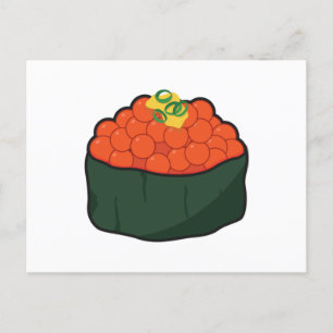 Carte Postale Sushi Saumon Kawaii - Kawaii Foodies