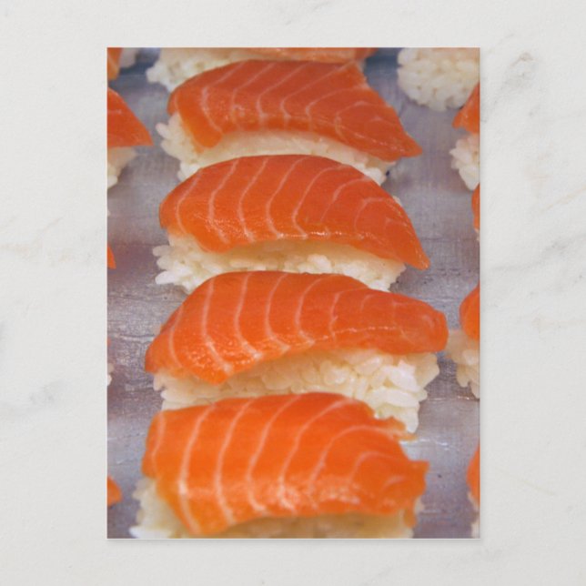 Carte Postale Sushi saumon - Sashimi (Devant)