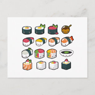 Carte postale Sushi Variété