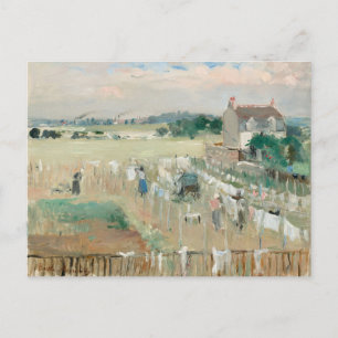 Carte Postale Suspendre la blanchisserie à sec   Berthe Morisot