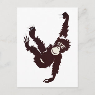 Carte Postale Suspendre le singe