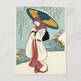 Carte Postale Suzuki Harunobu - Fleurs de neige d'hiver