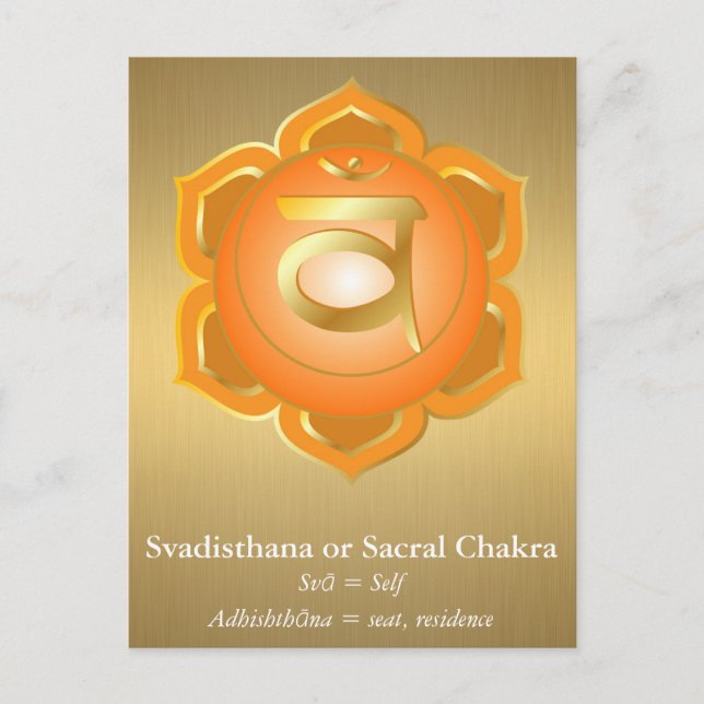 Carte postale Svadisthana ou Sacral Chakra (Devant)