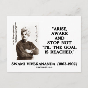 Carte Postale Swami Vivekananda Se lever Éveillé Ne Pas "Jusqu'À