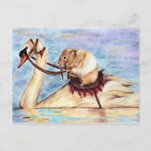 Carte postale Swan Back Riding (Hamster)