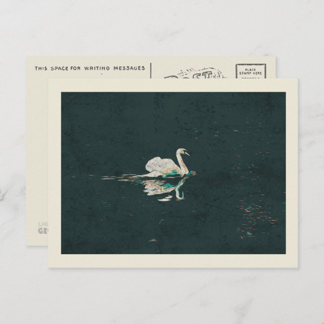 Carte Postale Swan sur un lac (Devant / Derrière)