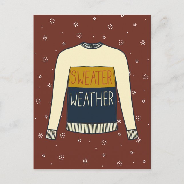 Carte Postale Sweater Météo illustration de l'action de grâce (Devant)