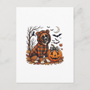 Carte Postale Sweatshirt à carreaux pour chien Boxer Halloween C