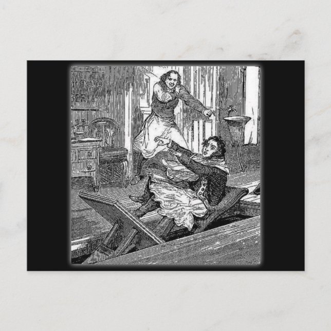 Carte Postale Sweeney Todd-Barbiers Chaise-Penny terrible (Devant)