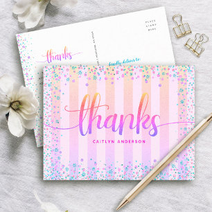Carte Postale Sweet 16 anniversaire arc-en-ciel ombre parties sc